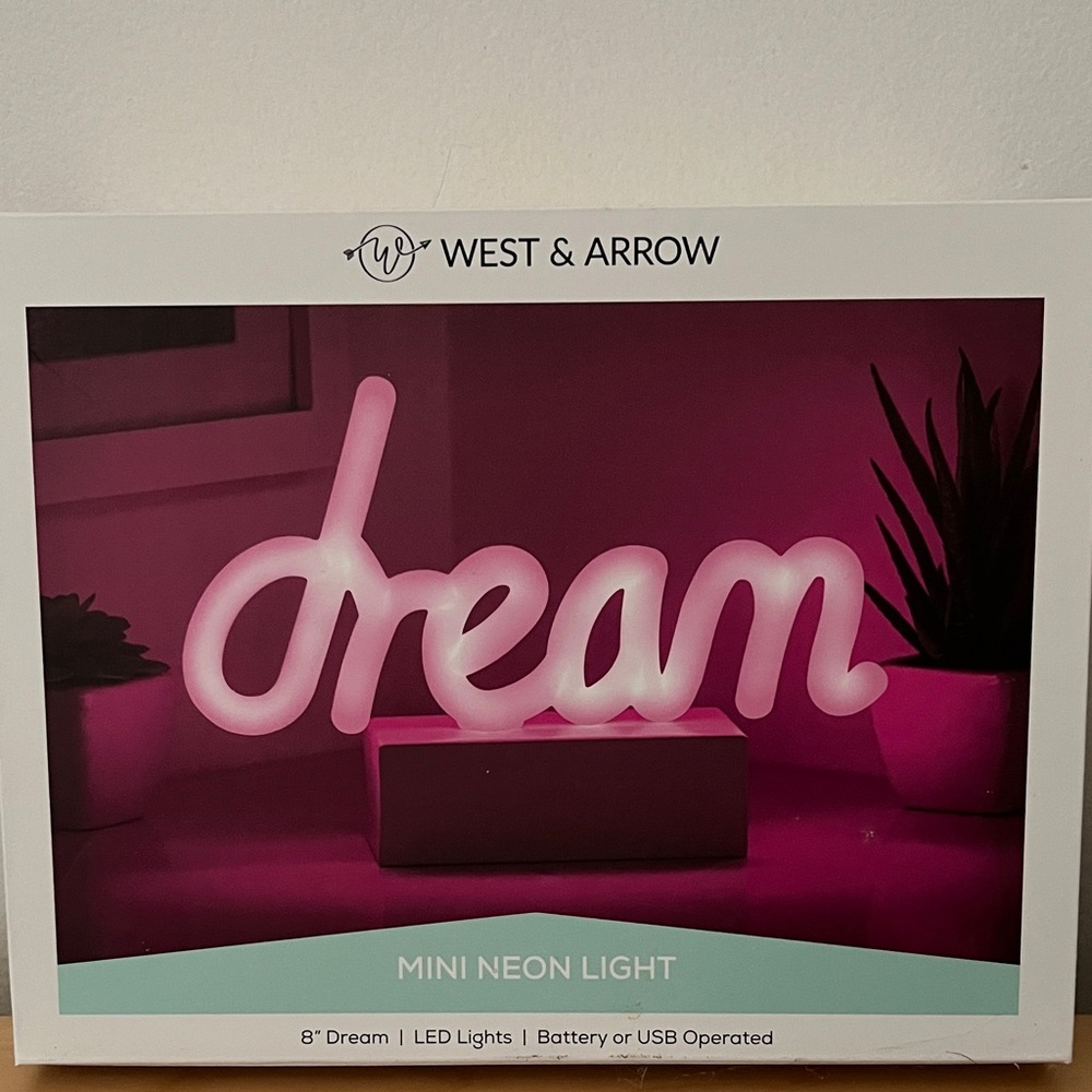 West & Arrow Pink Mini Neon Light